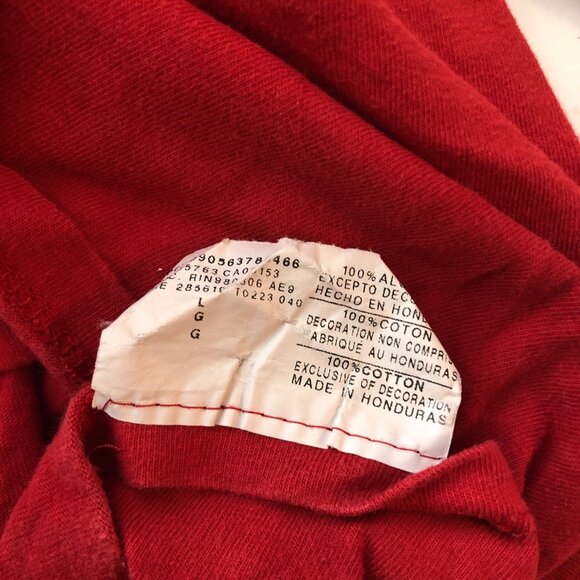 Champion Mens Red Crewneck Cotton Logo T-Shirt L - Picture 4 of 4